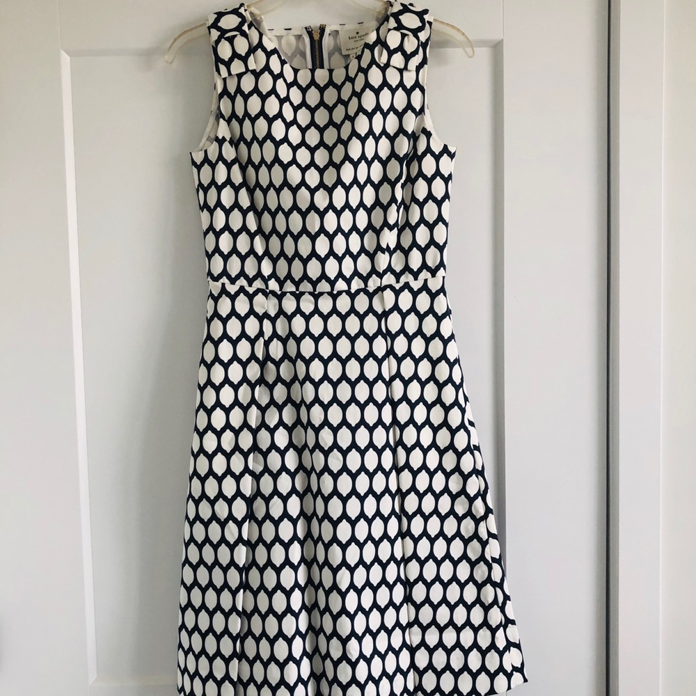 Kate Spade Navy and white lemon dress size 4
